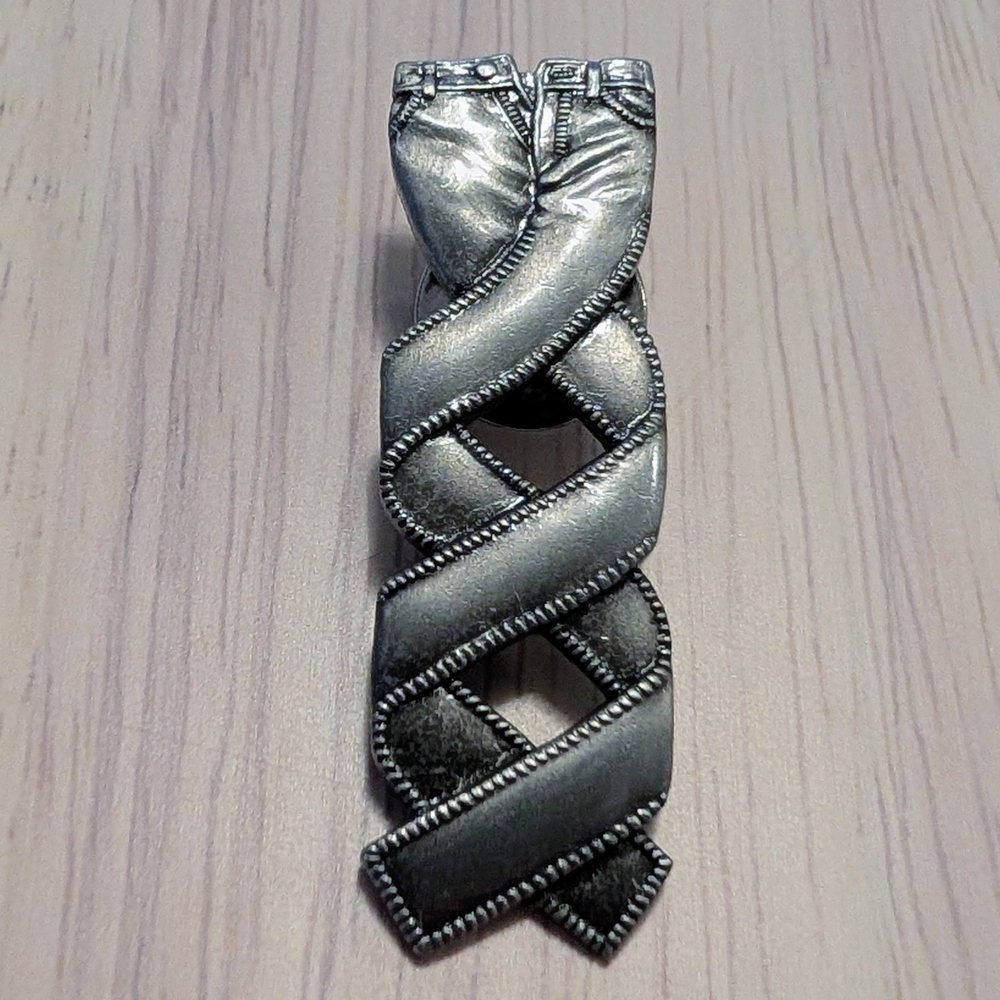 Men's Silver-Tone Braided Jeans Design Money Clip